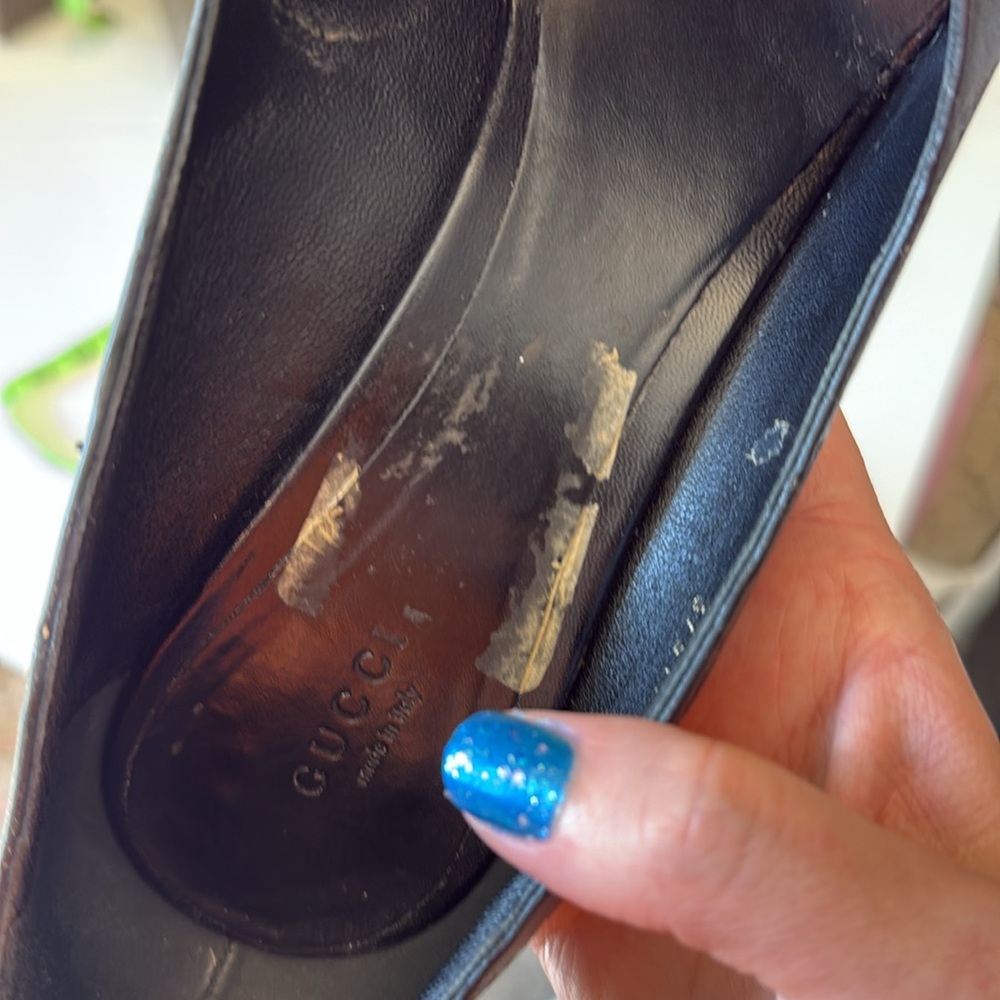 Gucci Guccissima Black Women's Stiletto Peep Toe Heels Size 41 - Picture 15 of 16